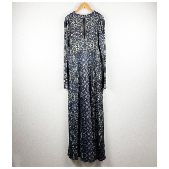 Free People Cabaret Long Sleeve Maxi Dress Dark Combo‎ Size Large - Picture 5 of 14